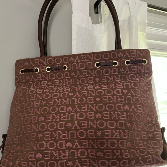 Dooney & Bourke Pink and brown Designer Tote Bag NWOT - Picture 2 of 10